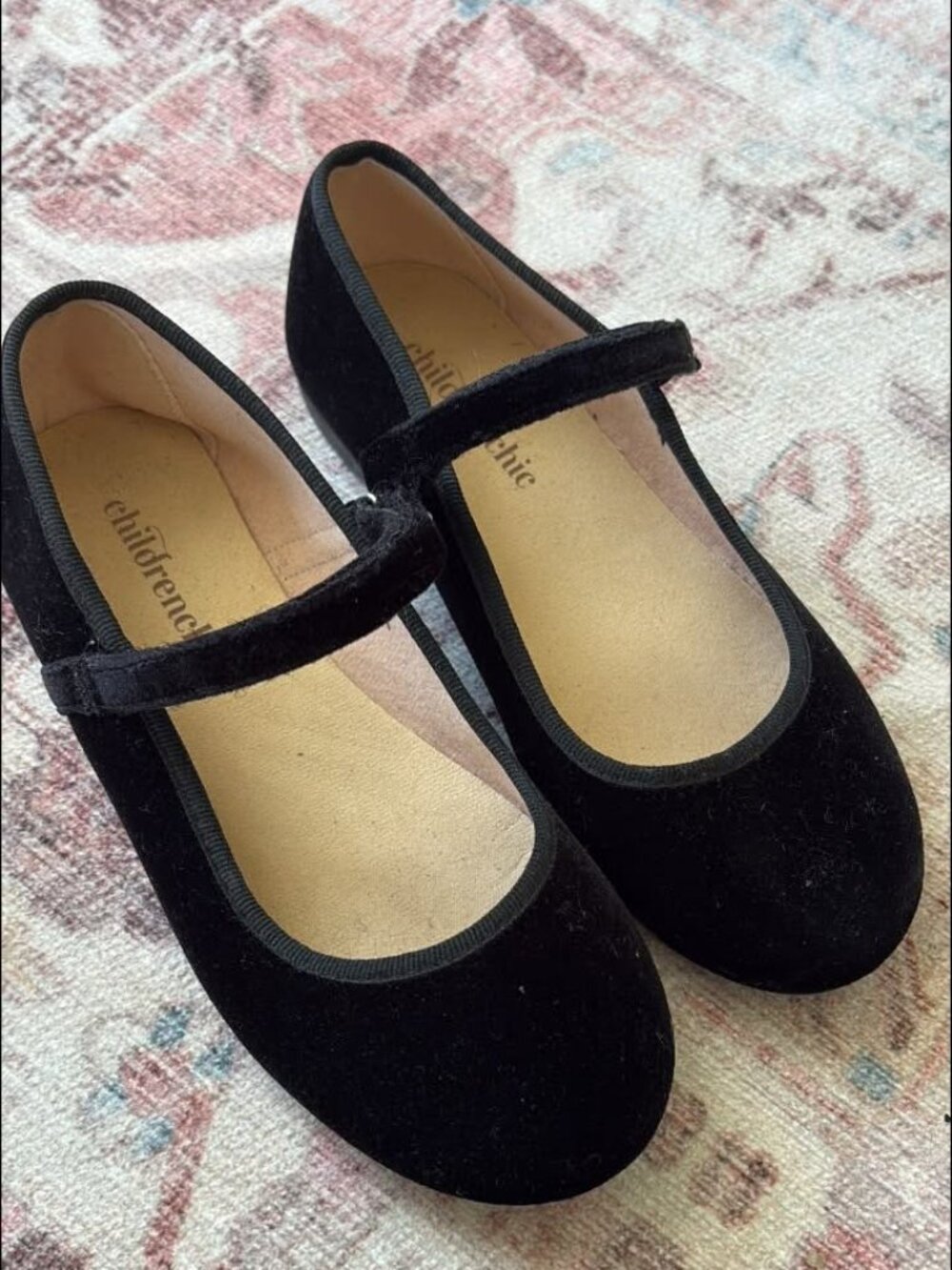 EUC Childrenchic Black Suede Ballet Flats – EU 33